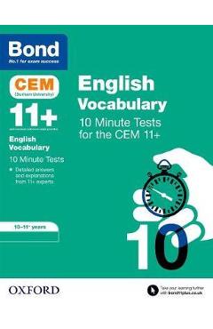 Coperta cărții 'Bond 11+: CEM Vocabulary 10 Minute Tests'