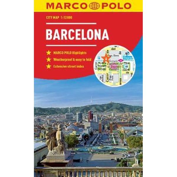 Barcelona Marco Polo City Map 2018 - pocket size, easy fold,