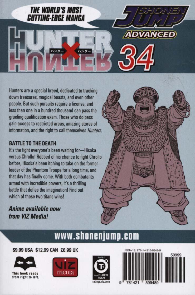 Coperta cărții 'Hunter x Hunter, Vol. 34'