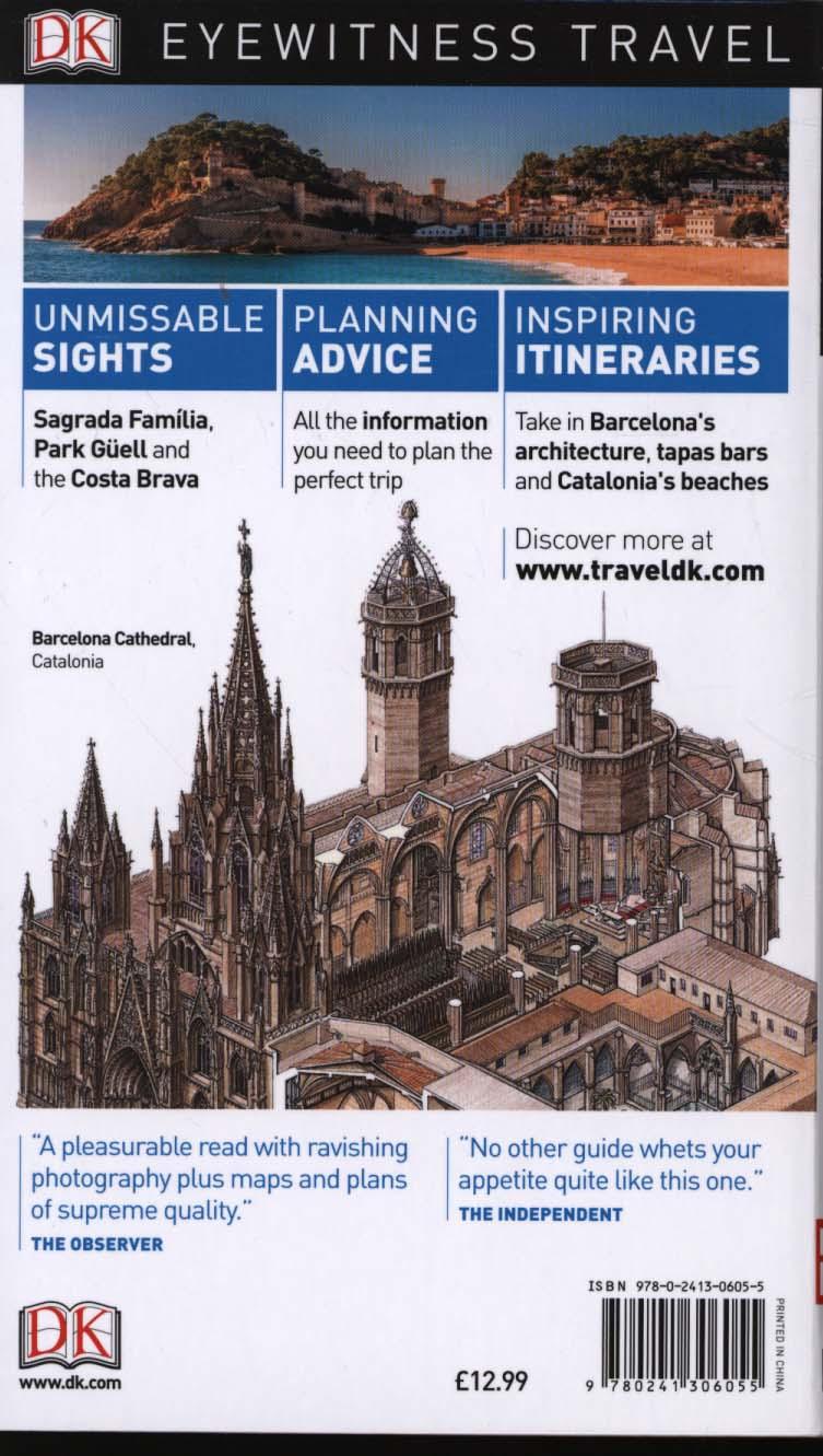 Coperta cărții 'DK Eyewitness Travel Guide Barcelona and Catalonia'