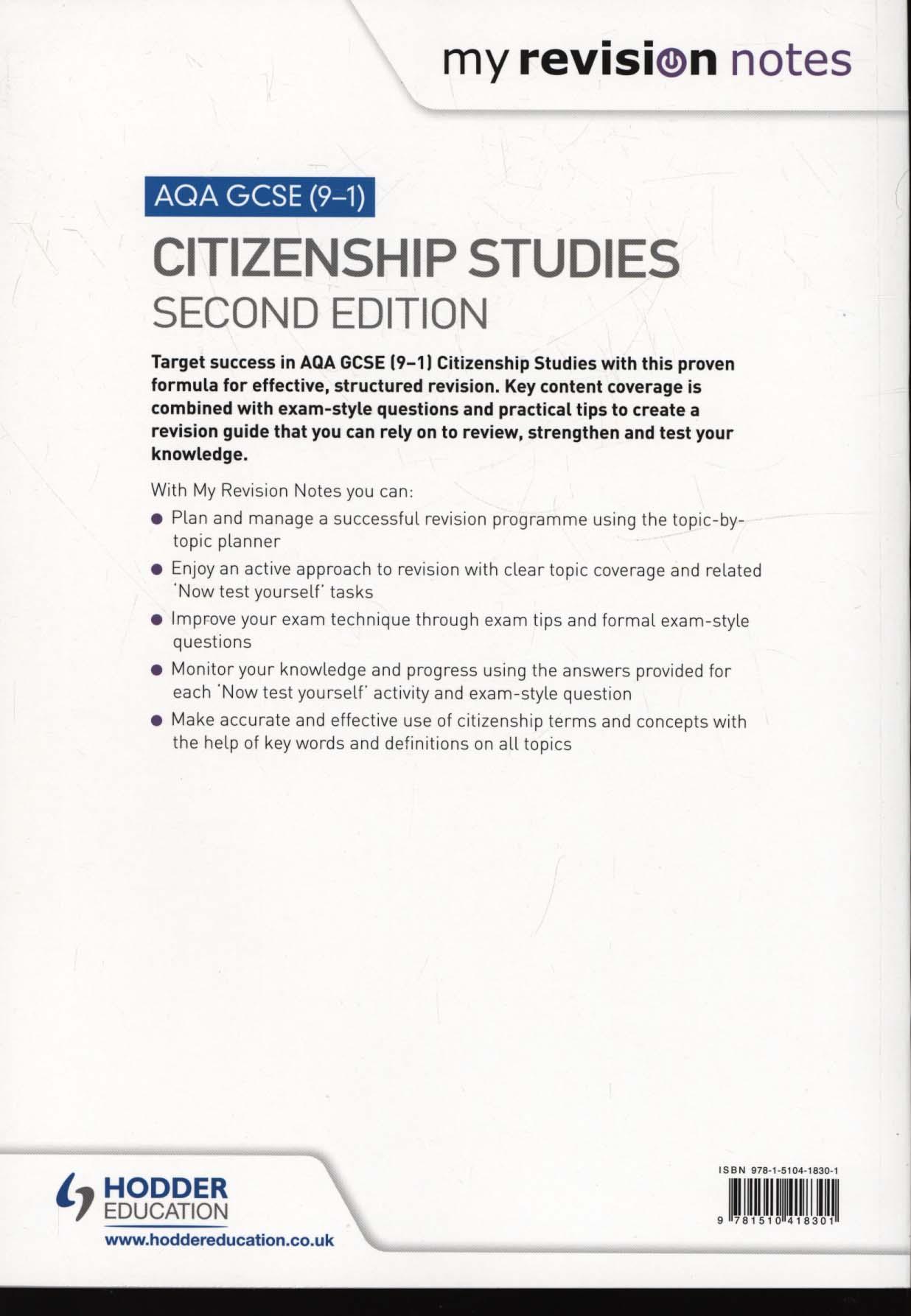 My Revision Notes: AQA GCSE (9-1) Citizenship Studies Second