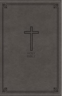 Coperta cărții 'NKJV, Deluxe Gift Bible, Imitation Leather, Gray, Red Letter'