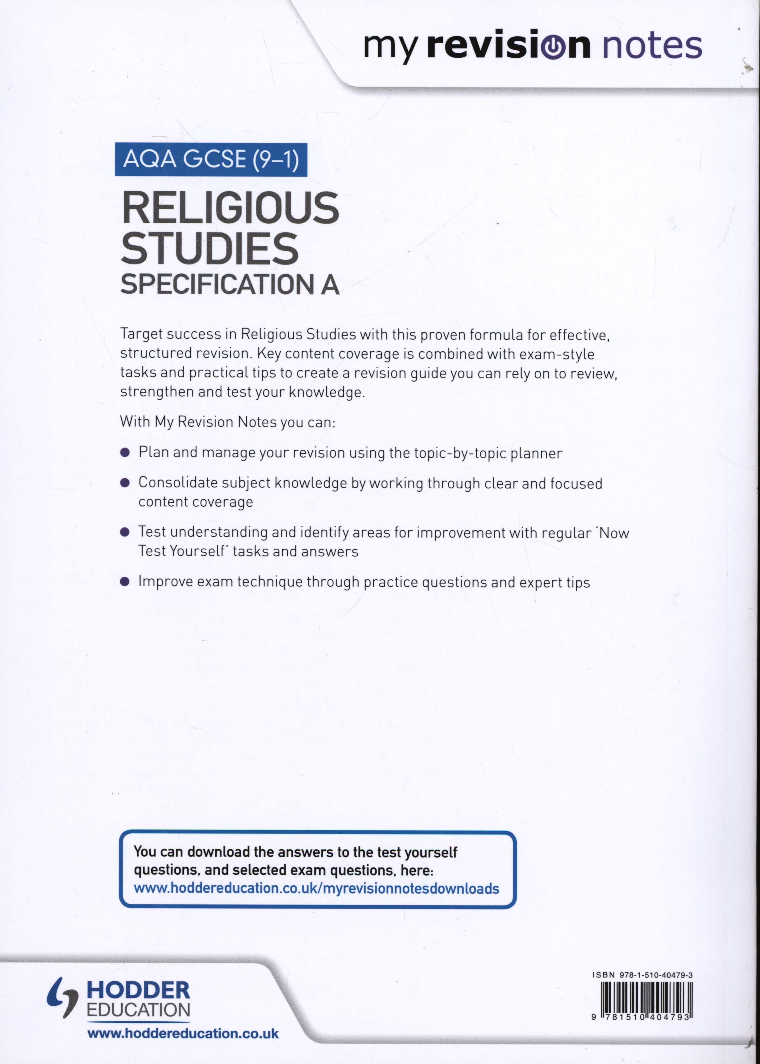 My Revision Notes AQA GCSE (9-1) Religious Studies Specifica