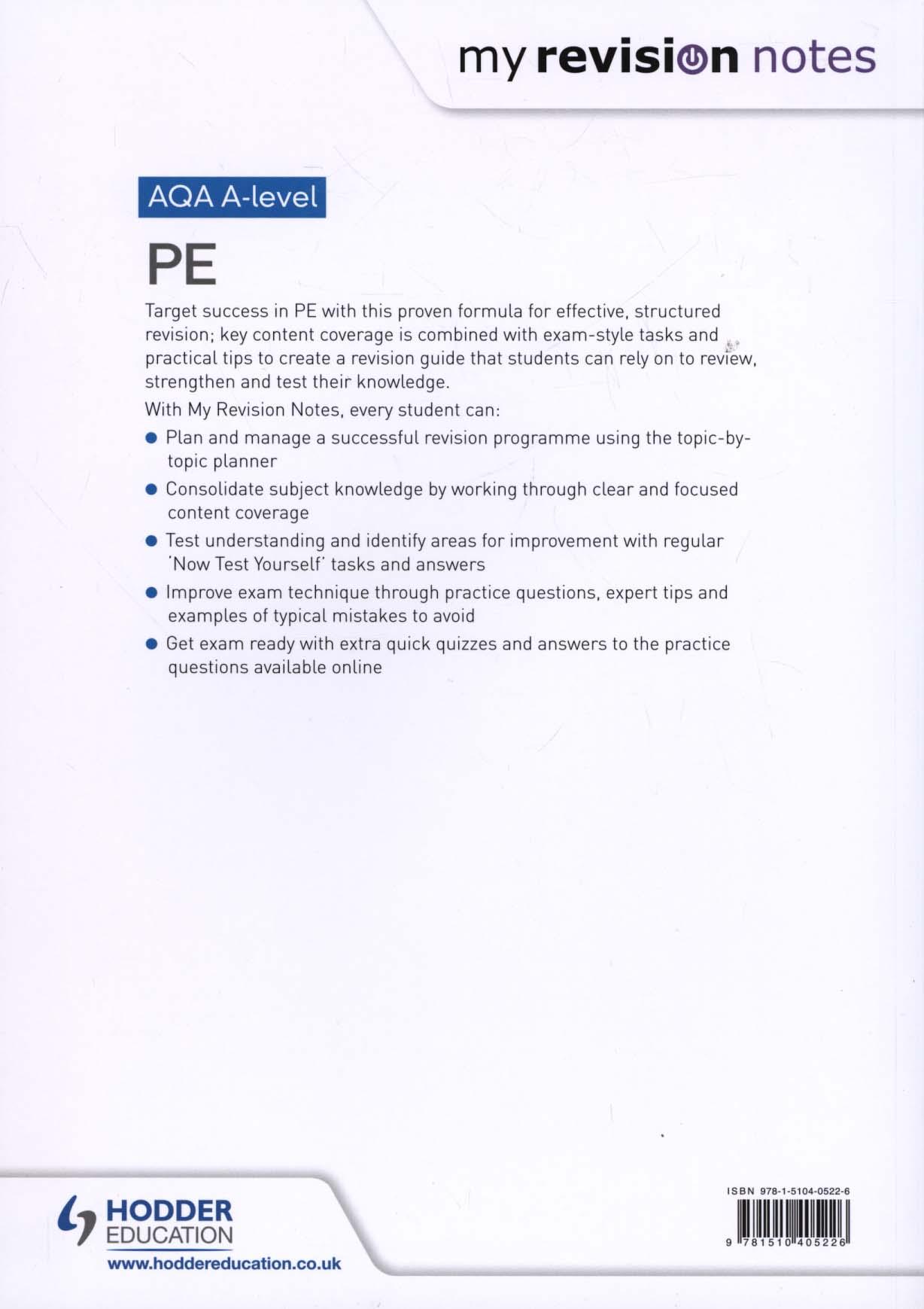 My Revision Notes: AQA A-level PE