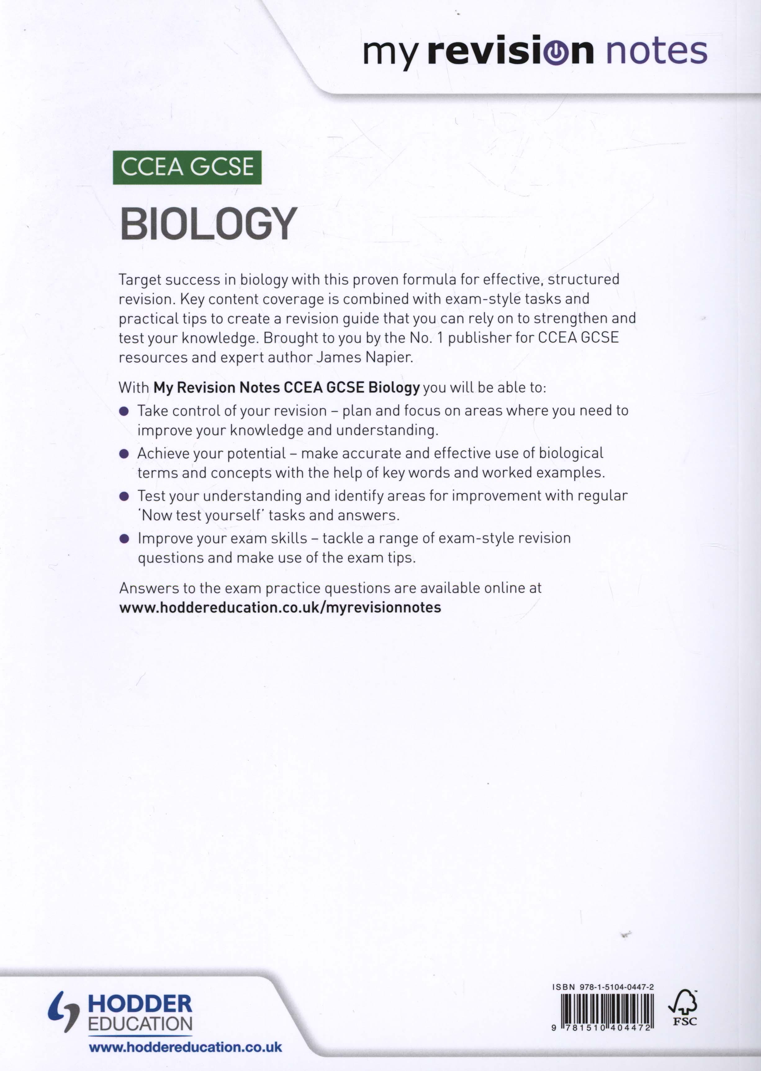 My Revision Notes: CCEA GCSE Biology