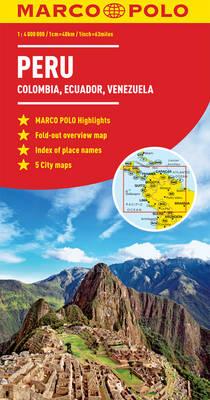 Peru, Colombia, Venezuela Marco Polo Map (Ecuador, Guyana, S