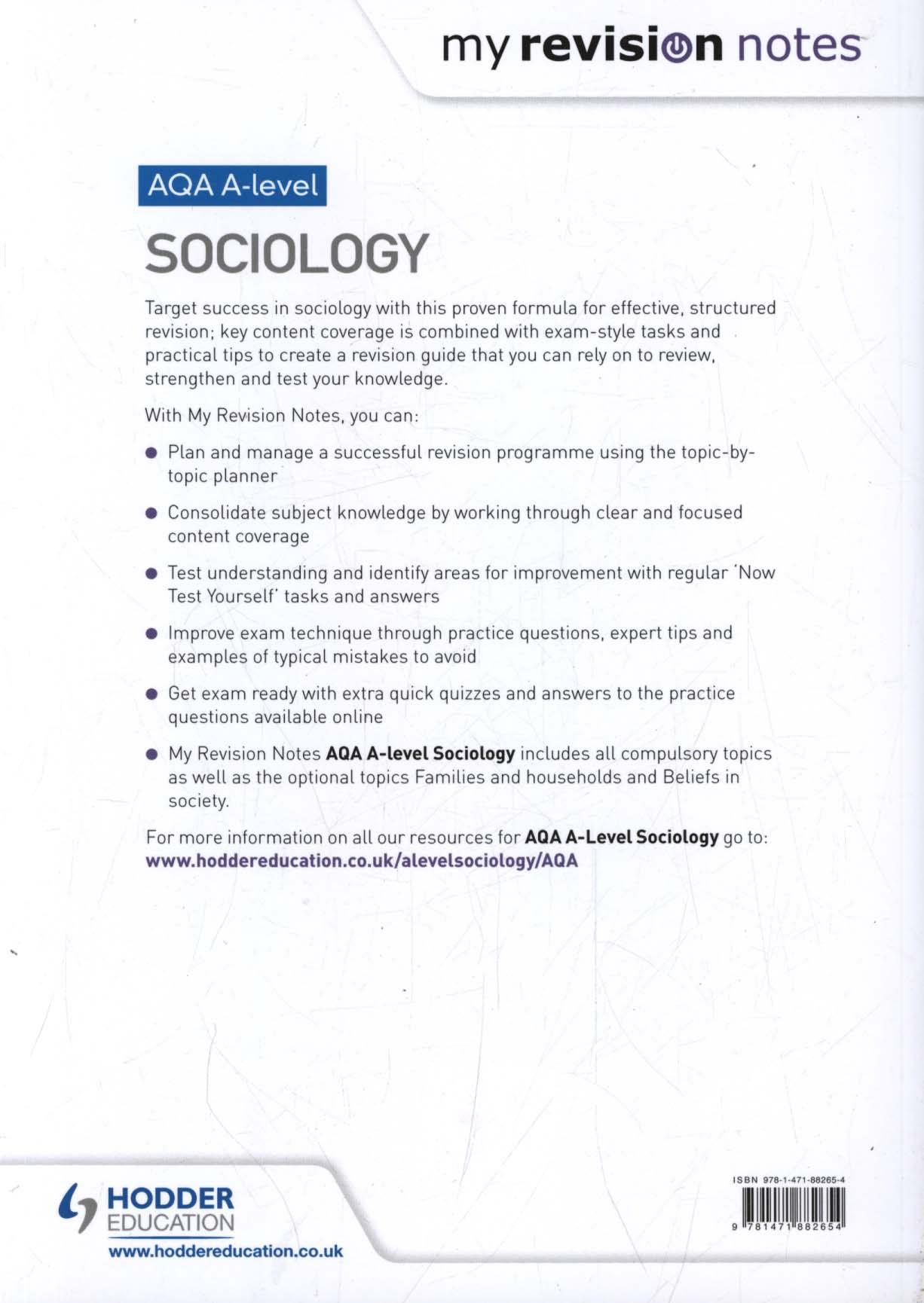 My Revision Notes: AQA A Level Sociology