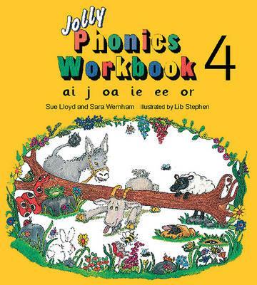 Jolly Phonics Workbook 4: in Precursive Letters (British English edition)- Sue Lloyd, Sara Wernham, Lib Stephen