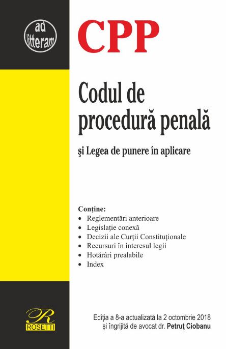 Codul de procedura penala ed.8 Act. 2.10.2018