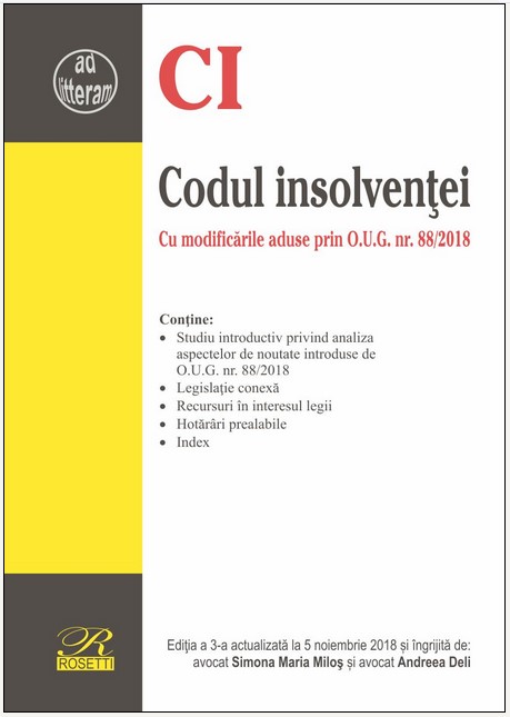 Codul insolventei ed.3 act. 5 noiembrie 2018
