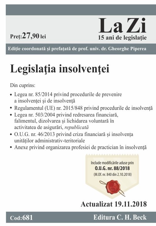 Legislatia insolventei act. 19.11.2018