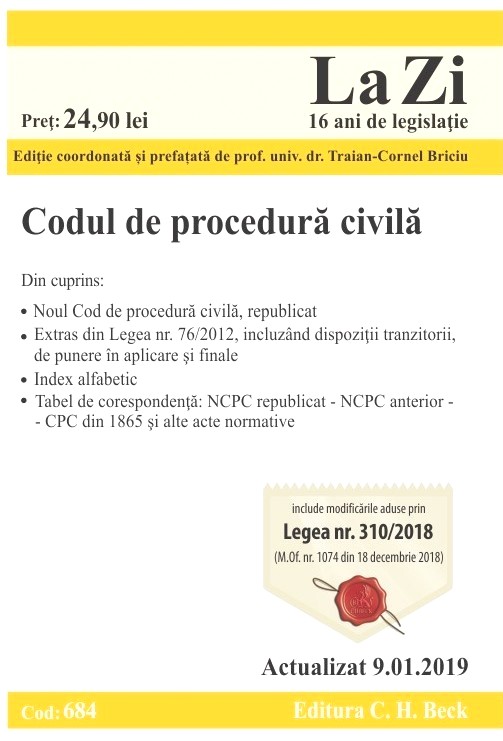 Codul de procedura civila act. 9.01.2019