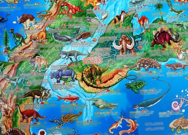 Harta ilustrata a lumii preistorice