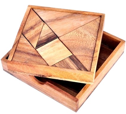 Puzzle din lemn. Tangram