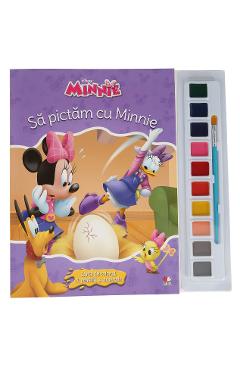 Disney. Minniea. Sa pictam cu Minnie. Carte de colorat cu pensula si acuarele