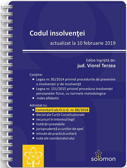 Codul insolventei Act. 10 februarie 2019 - Viorel Terzea