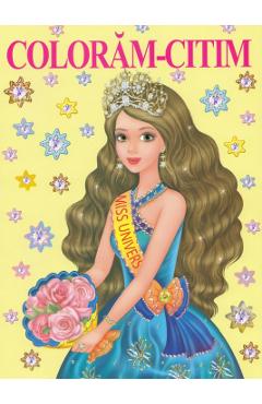 Coperta cărții 'Coloram-citim: Miss Univers'