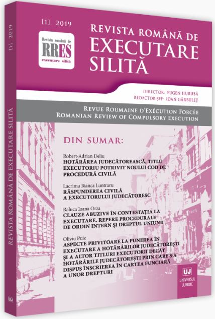 Revista romana de executare silita. Nr.1 din 2019