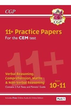 Coperta cărții 'New 11+ CEM Practice Papers: Ages 10-11 - Pack 1 (with Paren'