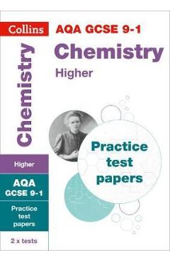 Coperta cărții 'GCSE Chemistry Higher AQA Practice Test Papers'