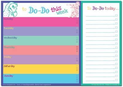 Dodo Daily to Do List Notepad (A4) Bright