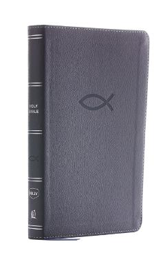 NKJV, Thinline Bible Youth Edition, Leathersoft, Gray, Red L