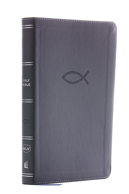 NKJV, Thinline Bible Youth Edition, Leathersoft, Gray, Red L