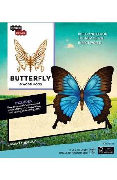 Poza produsului IncrediBuilds: Butterfly 3D Wood Model