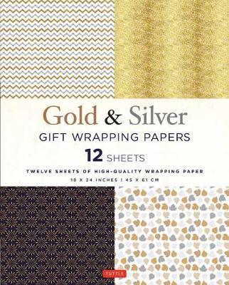 Silver and Gold Gift Wrapping Papers - 12 Sheets