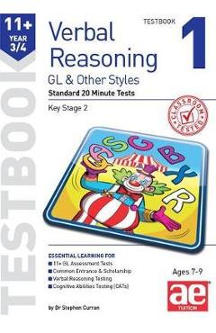 Coperta cărții '11+ Verbal Reasoning Year 3/4 GL & Other Styles Testbook 1'