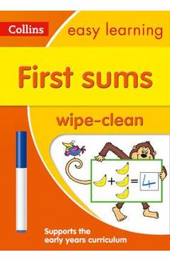Poza produsului First Sums Age 3-5 Wipe Clean Activity Book