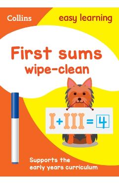 First Sums Age 3-5 Wipe Clean Activity Book
