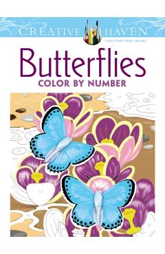 Creative Haven Butterflies Color by Number Coloring Book - Jan Sovak