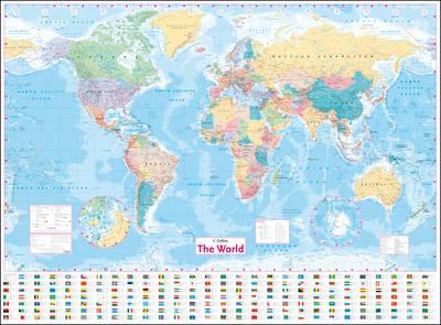 Collins World Wall Laminated Map -  