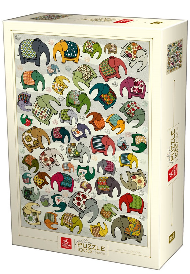 Puzzle 1000 Pattern: Elefanti