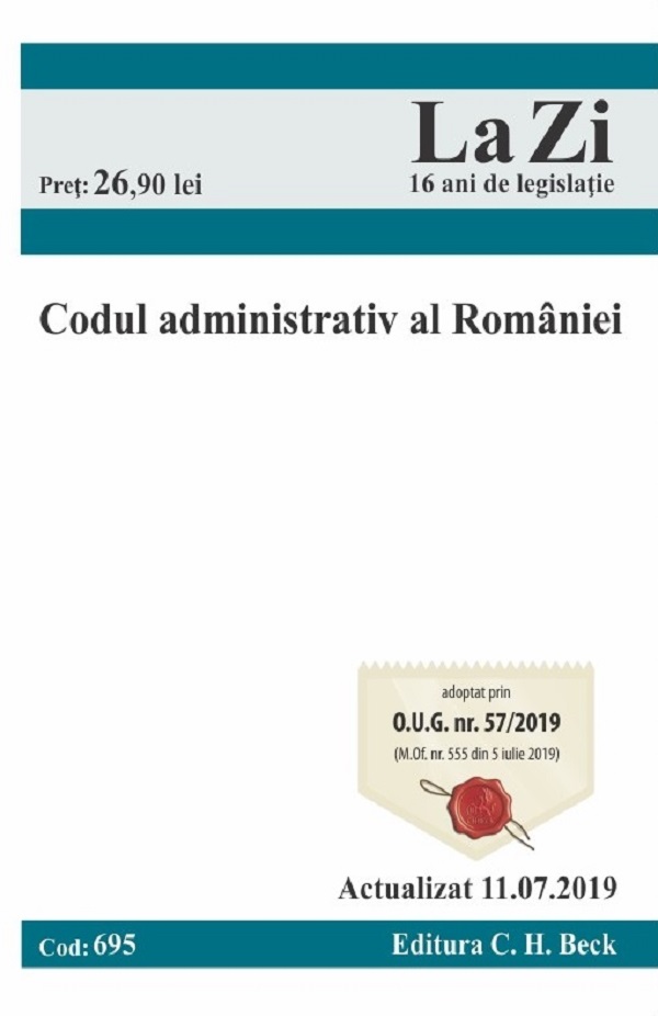 Codul administrativ al Romaniei Act. 11.07.2019