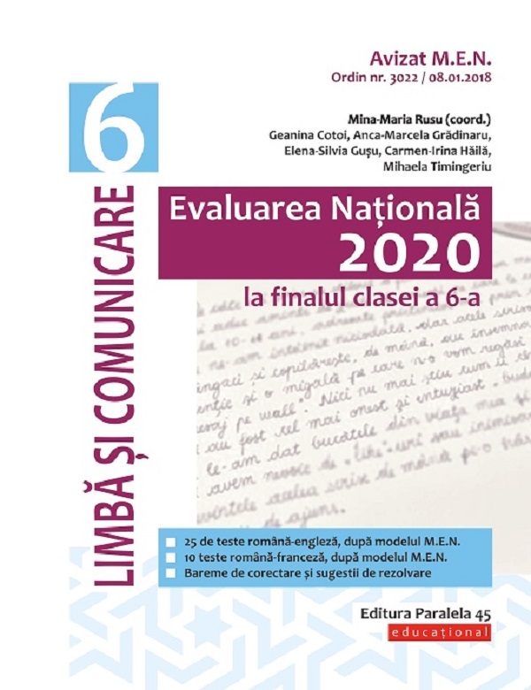 Evaluarea Nationala 2020. Limba si comunicare - Clasa 6 - Mina-Maria Rusu, Geanina Cotoi