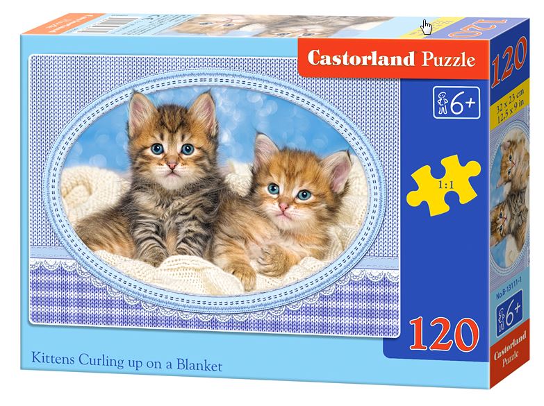 Puzzle 120 - Kittens Curling Up on a Blanket