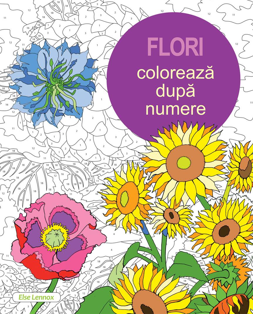 Flori: Coloreaza dupa numere