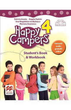 Coperta cărții 'Happy Campers. Student's Book and Workbook - Clasa 4 - Patricia Acosta'
