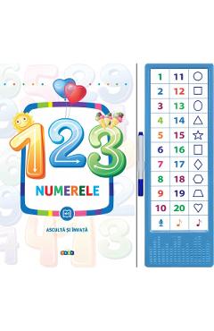 Coperta cărții '123. Numerele. Asculta și învață'