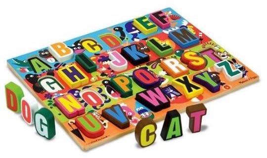 Chunky Puzzle, English alphabet. Puzzle lemn in relief, Litere