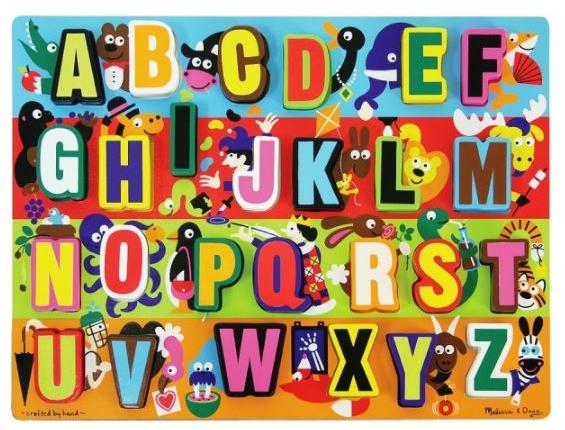 Chunky Puzzle, English alphabet. Puzzle lemn in relief, Litere