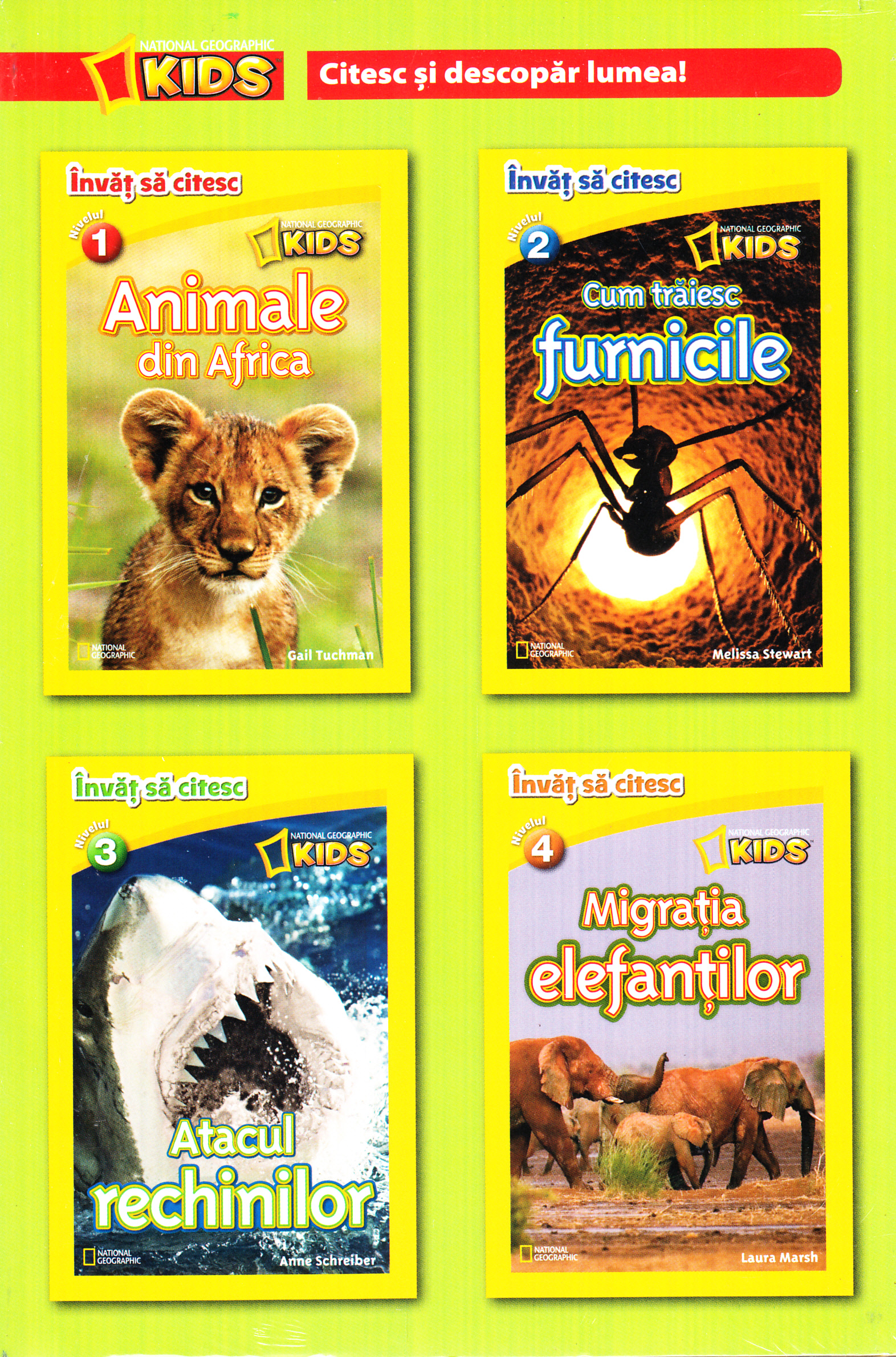 Set 4 volume National Geographic Kids: Citesc si descopar lumea!