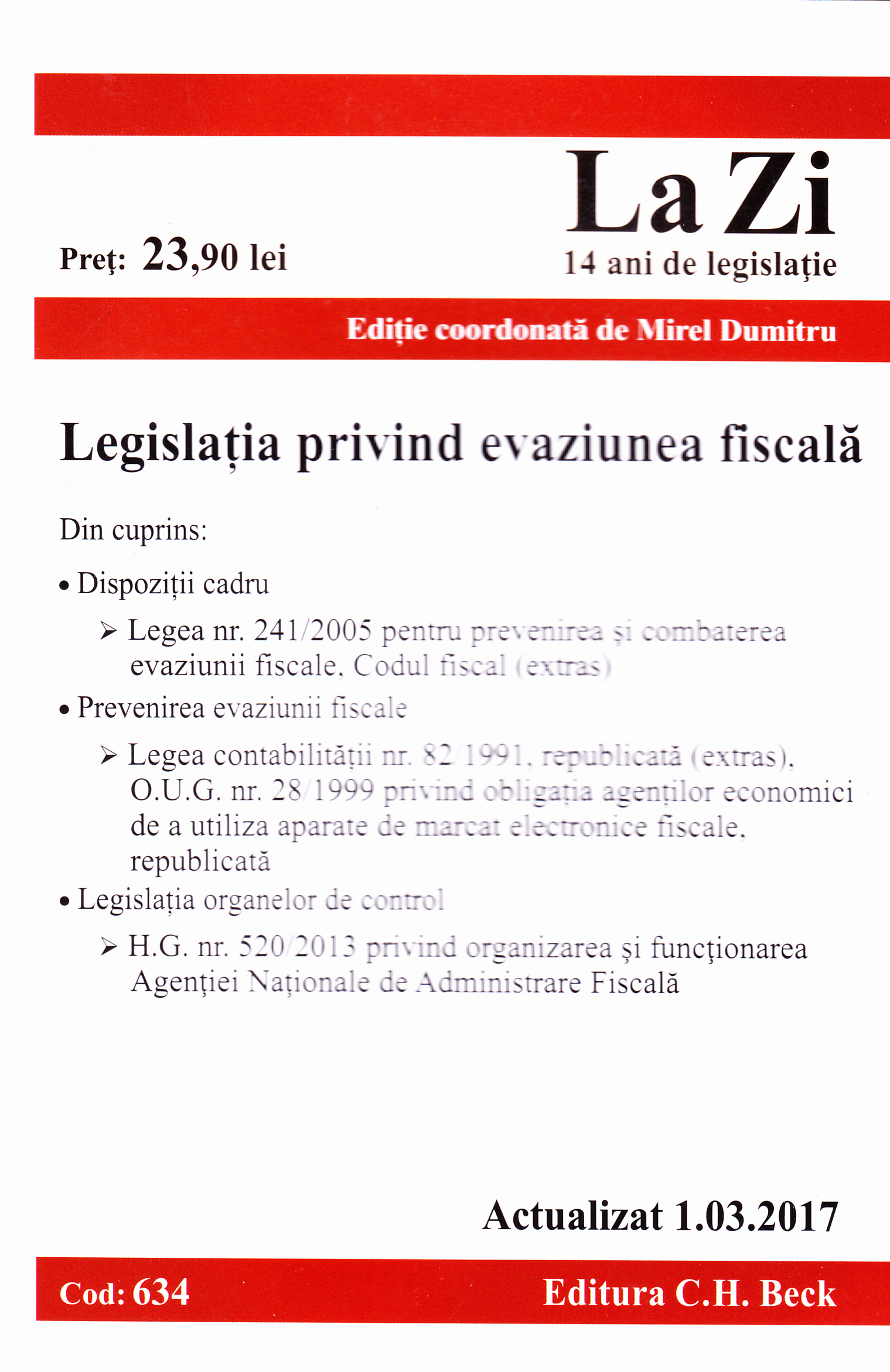 Legislatia privind evaziunea fiscala act. 1.03.2017