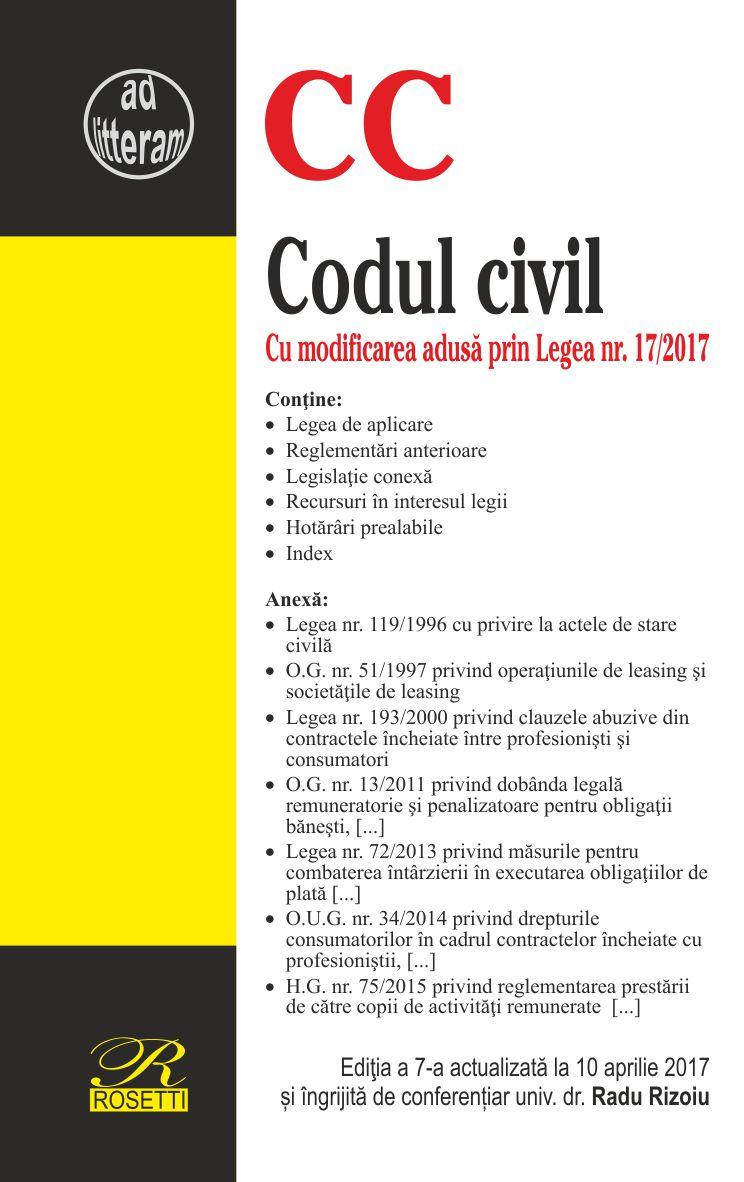 Codul civil act. 10 aprilie 2017