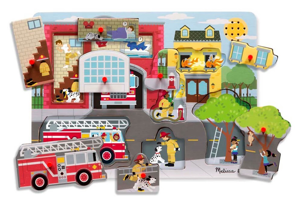 Sound puzzle, Around the fire station. Puzzle cu sunete, Brigada de pompieri