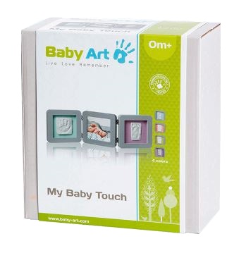 Baby Art - Double Print Frame Grey. Set de amprenta cu rama de poza - Gri