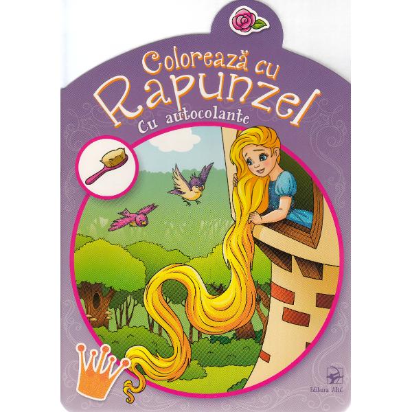 Coloreaza cu Rapunzel (cu autocolante)