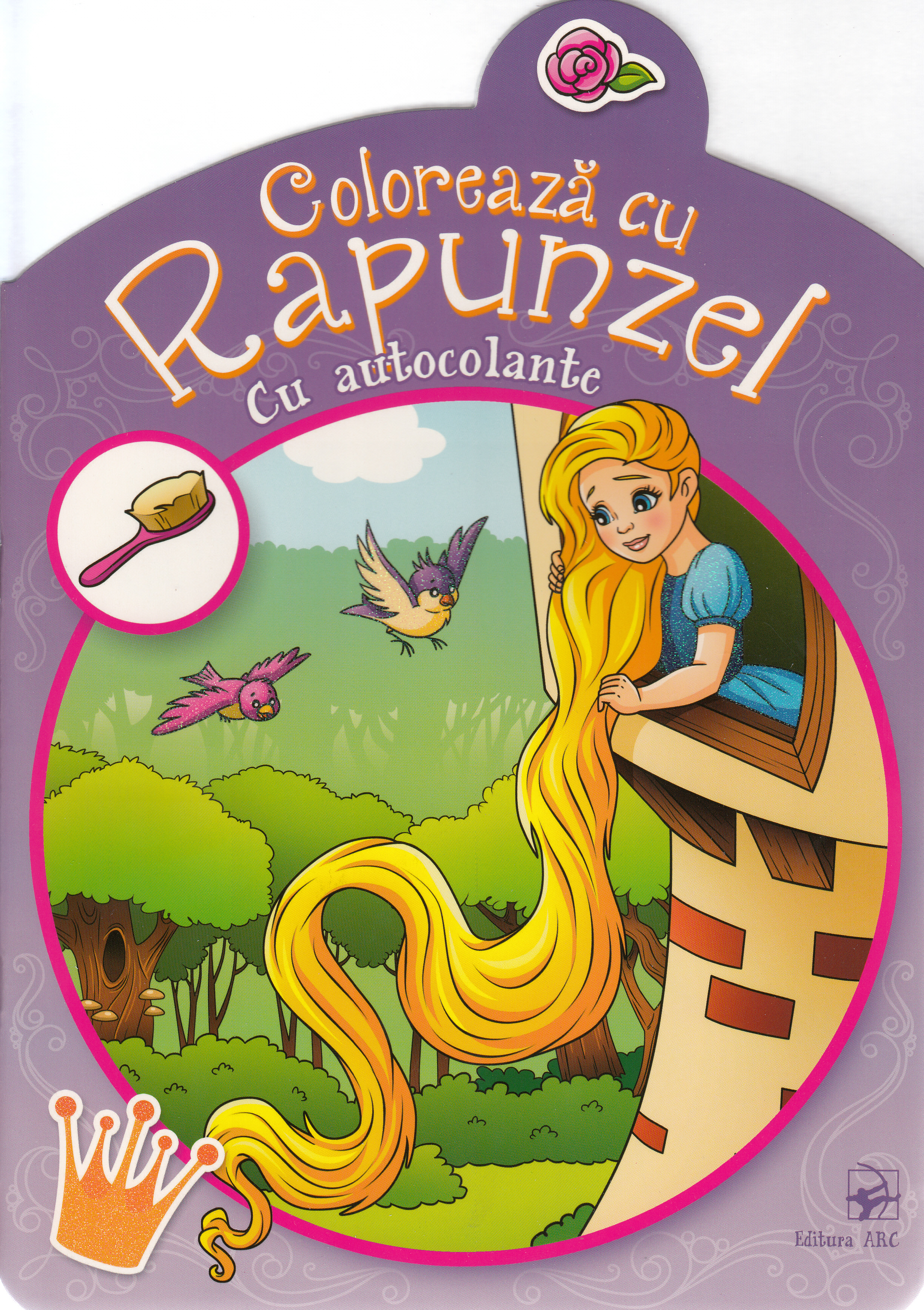 Coloreaza cu Rapunzel (cu autocolante)